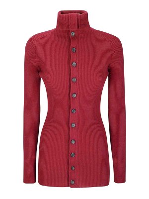 YOHJI YAMAMOTO: Cuellos altos y polos - Suéter Con Cuello Alto - Rojo