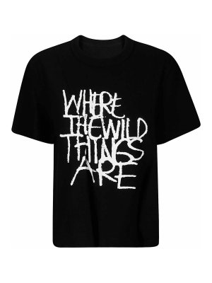 Sacai: t-shirts - Cotton Jersey T-Shirt