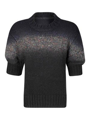 Sacai: maglia collo rotondo - Pullover in maglia di lana tinta in capo