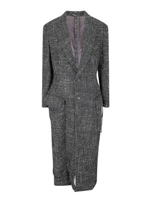 YOHJI YAMAMOTO: cappotti lunghi - Cappotto lungo con lacci sul retro