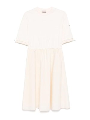 MONCLER: Robe longueur genou - Robe Au Genou - Blanc