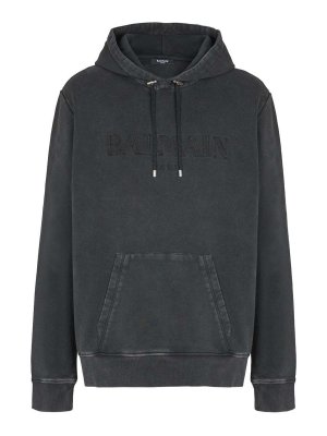 Balmain: Sweatshirts & Sweaters - Vintage  Embroidered Hoodie