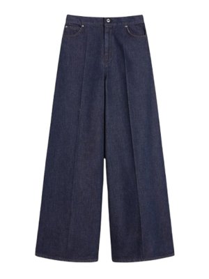 Max Mara: straight leg jeans - Wide Leg Denim Jeans  By