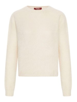 MAX MARA STUDIO: Strickpullover mit Rundhalsausschnitt - Rundhalspullover - Hellbraun