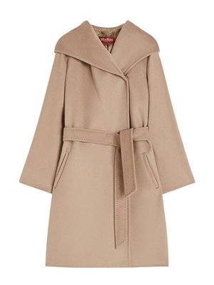 MAX MARA STUDIO: knee length coats - Newmang Wool Hooded Coat
