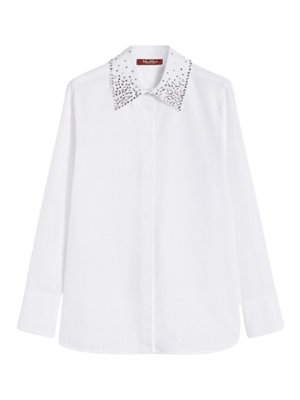 MAX MARA STUDIO: shirts - Staffa Poplin Shirt With Crystals By