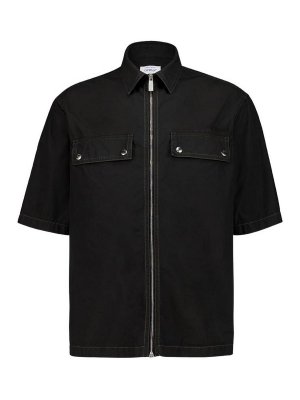 OFF-WHITE: shirts - Logo Zip-Up Shirt