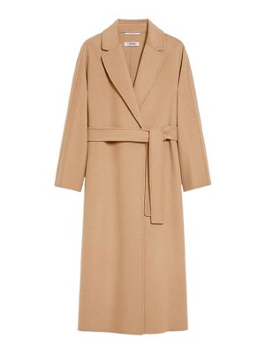 S MAX MARA: knee length coats - Wool Drap Midi Coat