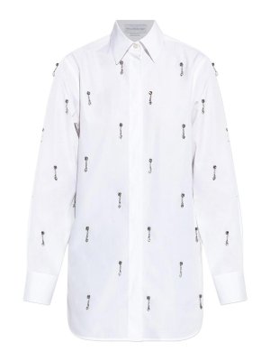 STELLA McCARTNEY: shirts - Lead-Free Crystal Embellished Oxford Shirt