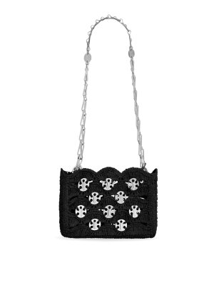 RABANNE: clutches - Nano 1969 Bag In Embroidered Raffia