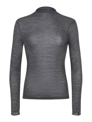 ALYSI: Suéteres con cuello pico - Suéter Cuello Redondo - Gris