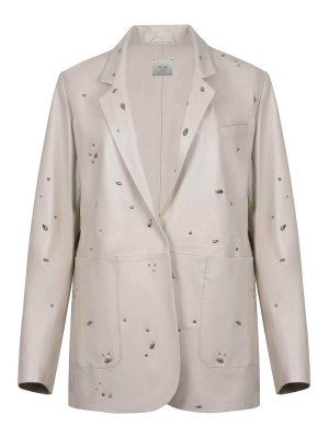 ALYSI: Lederjacken - Lederjacke - Beige