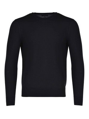 EMPORIO ARMANI: Strickpullover mit Rundhalsausschnitt - Rundhalspullover - Schwarz