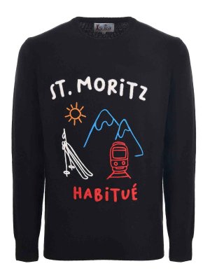 MC2 SAINT BARTH: Strickpullover mit Rundhalsausschnitt - Rundhalspullover - Schwarz