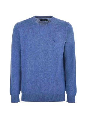 POLO RALPH LAUREN: Strickpullover mit Rundhalsausschnitt - Rundhalspullover - Blau