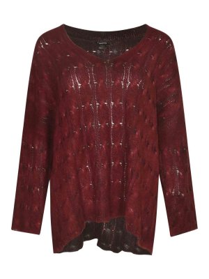 AVANT-TOI: Strickpullover mit Rundhalsausschnitt - Rundhalspullover - Rot