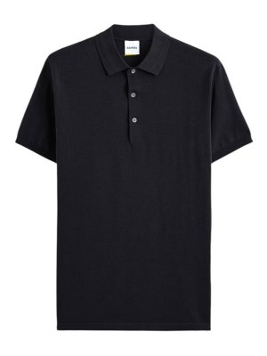 ASPESI: polo shirts - Black polo made from pure cotton yarn