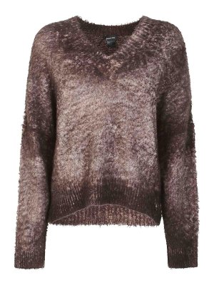 AVANT-TOI: Vネック - Vネック - ブラウン