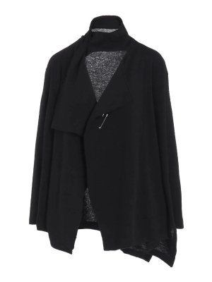 YOHJI YAMAMOTO: Suéteres con cuello pico - Suéter Cuello Redondo - Negro