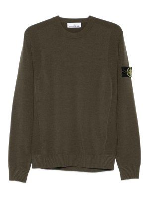 STONE ISLAND: Suéteres con cuello pico - Suéter Cuello Redondo - Verde