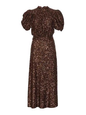 ROTATE Birger Christensen: Knielange Kleider - Knielanges Kleid - Camel