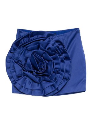ROTATE Birger Christensen: mini skirts - Blue Mini Skirt With Floral Appliqu