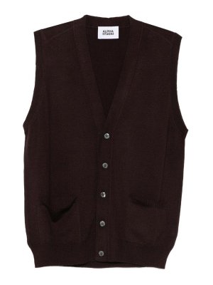 ALPHA STUDIO: Gilets tricot - Gilet - Marron