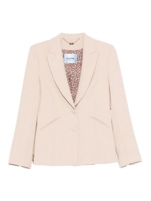 BLUGIRL: giacche blazer - Blazer beige con fodera con stampa animalier