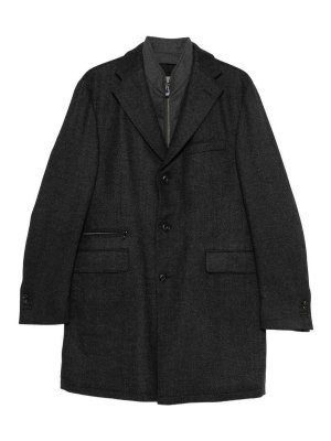 CORNELIANI: knee length coats - Grey Wool Coat