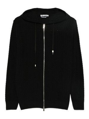 DANIELE ALESSANDRINI: Sweatshirts & Sweaters - Hooded Sweatshirt With Zip Closure