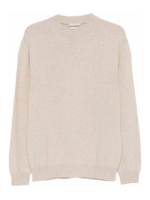 DANIELE FIESOLI: crew necks - Beige Cashmere Crew Neck Sweater