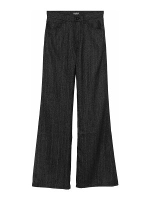 DONDUP: straight leg jeans - Black Pinstripe Jeans