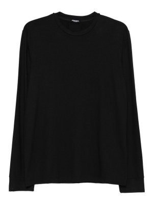 DSQUARED2: t-shirts - Black Crewneck T-Shirt In Modal