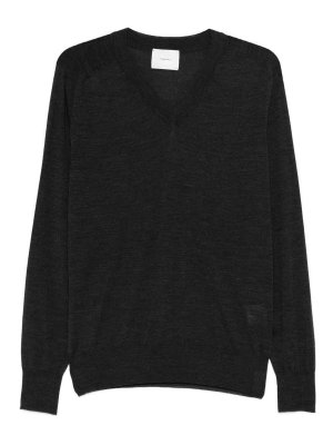 FUMAGALLI: crew necks - Black Merino Wool Crewneck Sweater