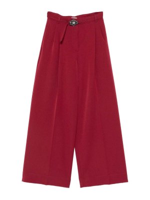 Liu Jo: カジュアルトラウザー - カジュアルパンツ - ダークレッド