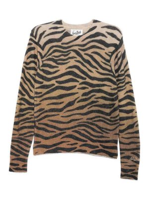 MC2 SAINT BARTH: Pull col rond - New Queen Print Alpaca