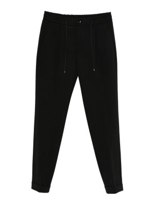 MICHAEL COAL: casual trousers - Black Trousers With Drawstring