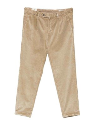 Myths: casual trousers - Beige Velvet Trousers