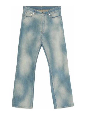 OFF-WHITE: straight leg jeans - Diag Raw Patch 90S Skate Jeans