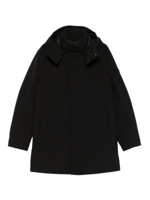 PEUTEREY: padded coats - Black Padded Parka With Hood