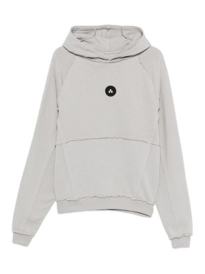 PEUTEREY: Sweatshirts & Sweaters - Grey  Sweatshirt In Cotton With Black Logo