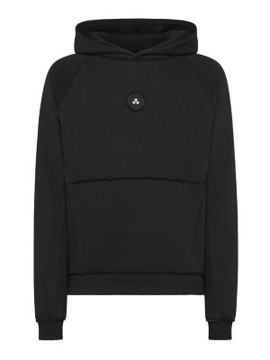 PEUTEREY: Felpe e maglie - Felpa con cappuccio nera con tasca a marsupio