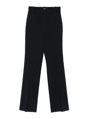 Pinko: casual trousers - Blue Pinstriped Pita Trousers