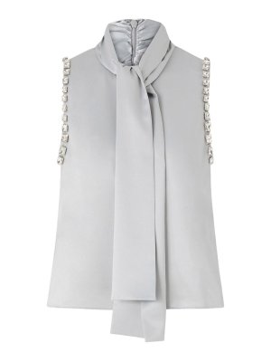 Pinko: Tops & Tank tops - Enriqueta High-Neck Top With Tie-Detail Scarf