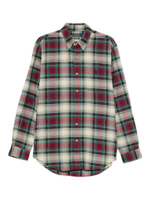 POLO RALPH LAUREN: shirts - Plaid Cotton Shirt In Red Green And Beige