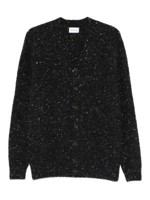 SCAGLIONE: cardigans - Black Wool Cardigan