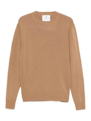 SEVEN GAUGE: Strickpullover mit Rundhalsausschnitt - Rundhalspullover - Camel