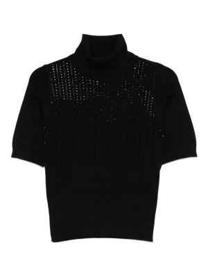 SEVENTY: evening dresses - Sparkling Rhinestone Details Turtleneck