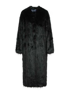 STAND STUDIO: Pellicce e montoni - Cappotto in pelliccia sintetica nera
