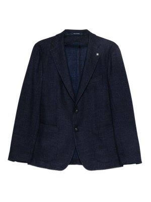 TAGLIATORE: blazers - Navy Blue Blazer In Virgin Wool